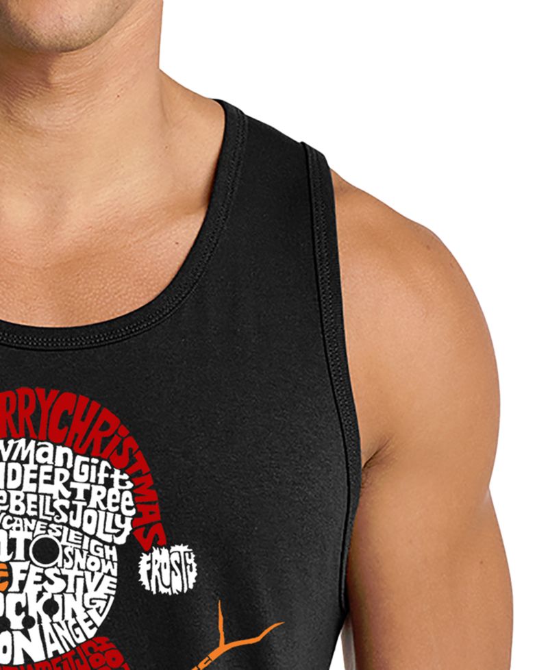 Men's Snowman Christmas Word Art Tank Top