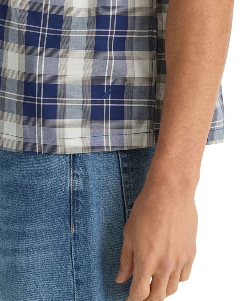 Men's Cotton Plaid Short-Sleeve Shirt
