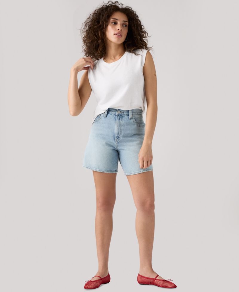 Premium Women's High-Rise Baggy Denim Shorts