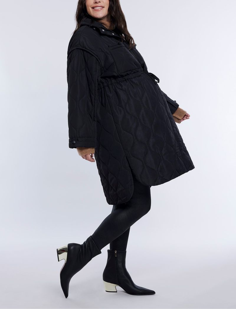 Women's Woven Full-Zip Long Sleeve Quilted Puffer Jacket - Motherhood Maternity