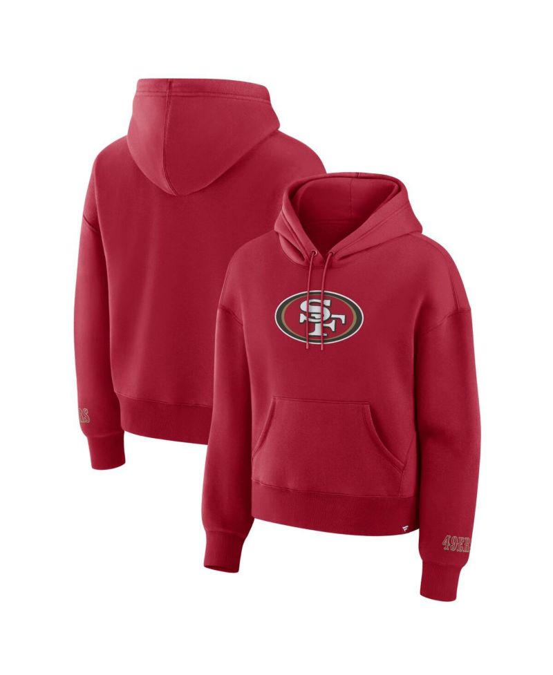 Women's Scarlet San Francisco 49ers Legacy Fleece Pullover Hoodie