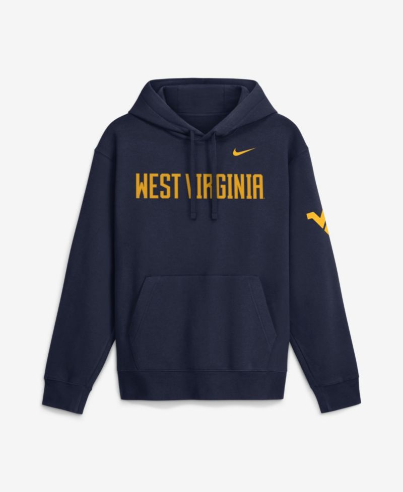 Men's Navy West Virginia Mountaineers 2026 Sideline Club Fleece Hoodie