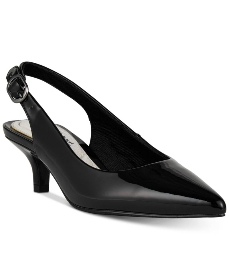 Faye Slingback Kitten-Heel Pumps