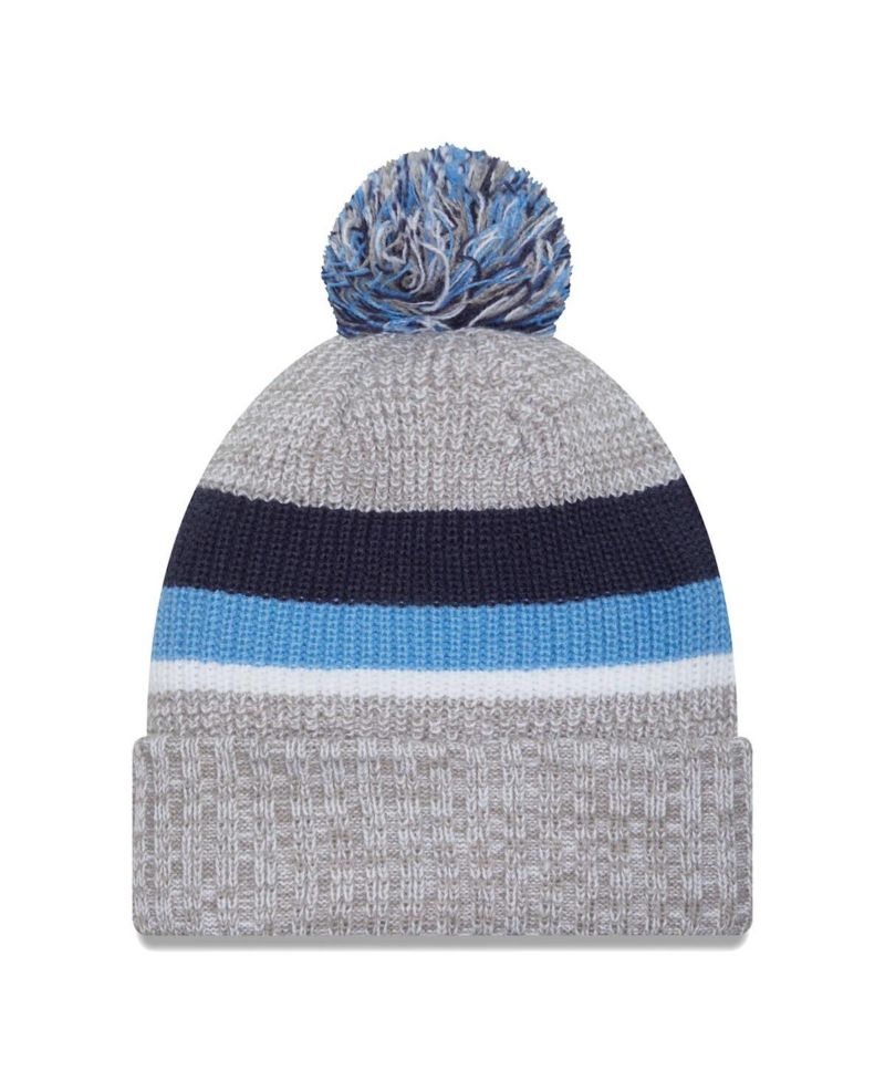 Men's Heather Gray Tennessee Titans Cuffed Knit Hat with Pom