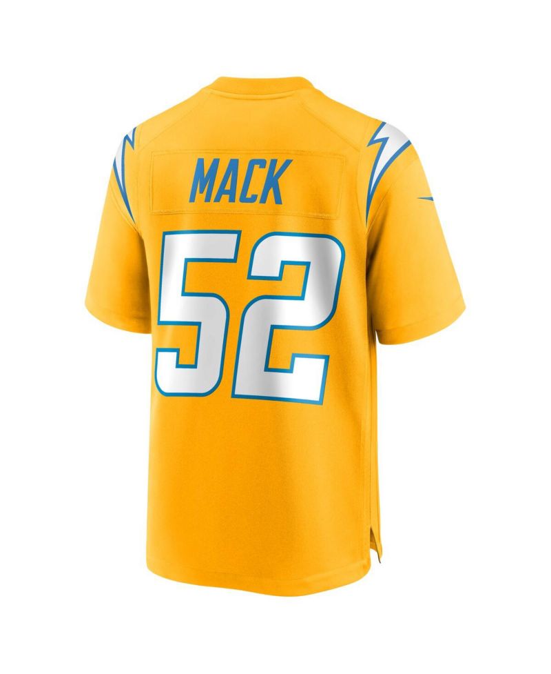 Men's Khalil Mack Gold Los Angeles Chargers Alternate Charger Power Game Player Jersey