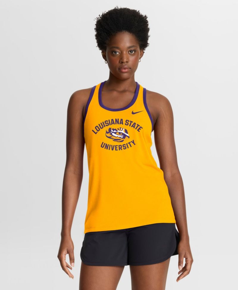 Women's Gold LSU Tigers Uni Name Tri-Blend Dri-FIT Tank Top