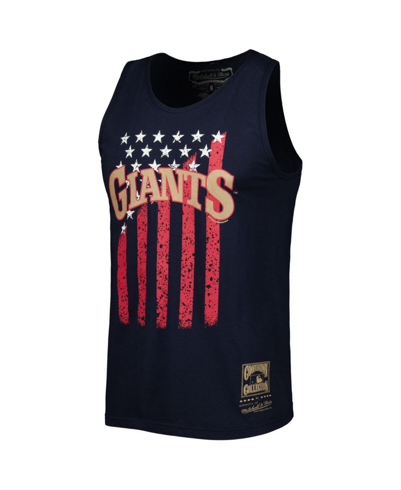 Men's Navy San Francisco Giants Cooperstown Collection Stars and Stripes Tank Top