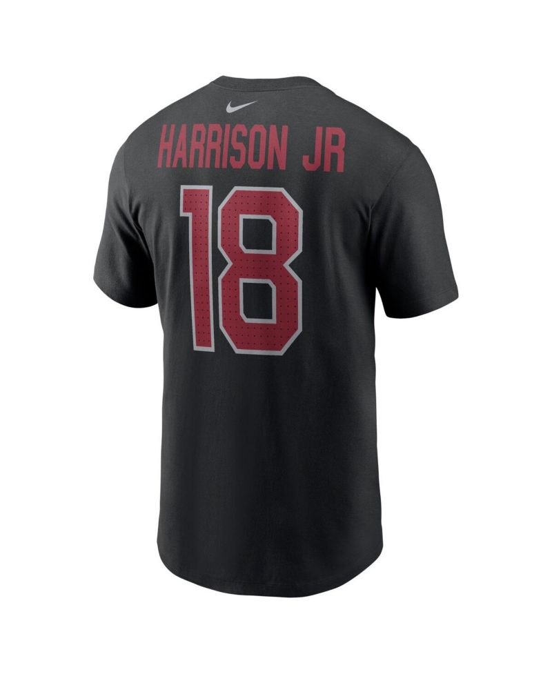 Men's Marvin Harrison Jr. Black Arizona Cardinals Player Name & Number T-Shirt