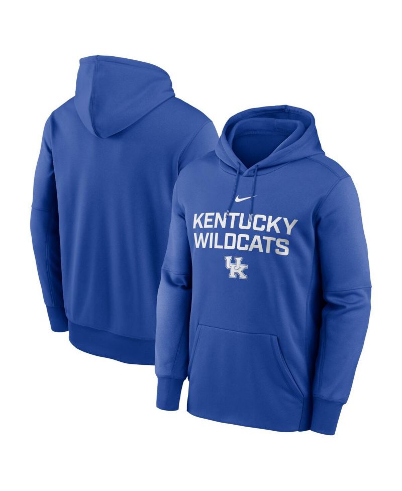 Men's Royal Kentucky Wildcats Team Stacked Performance Pullover Hoodie