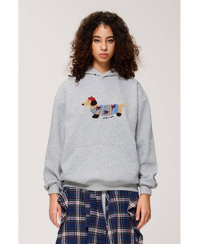 Women's Cartoon Dachshund Pullover Hoodie