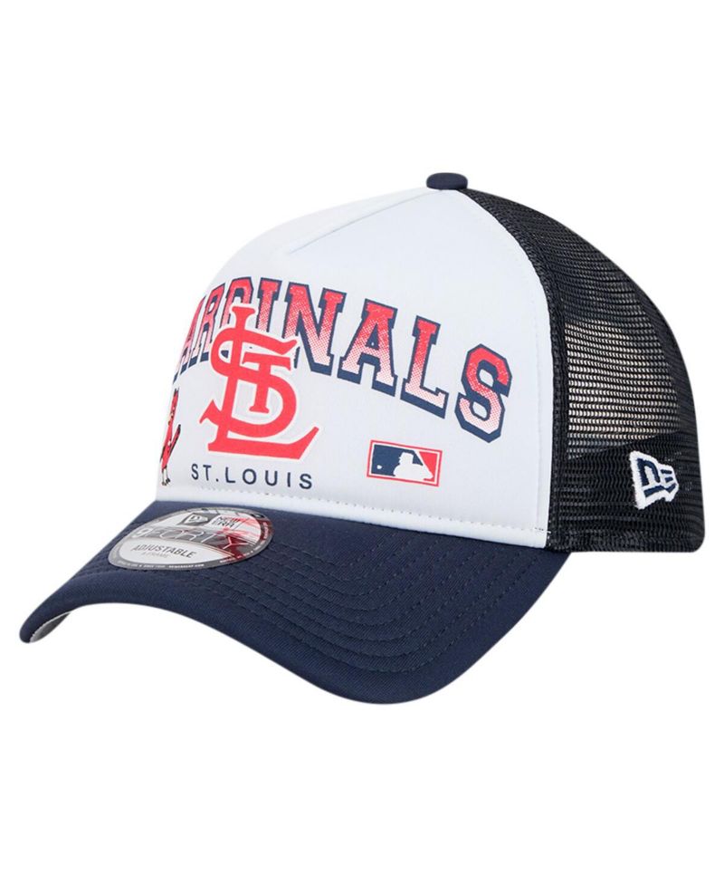 Men's White St. Louis Cardinals Retro Wordmark 9FORTY A-Frame Trucker Adjustable Hat