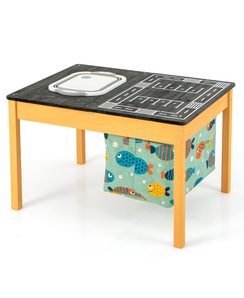 3-in-1 Kids Sand Water Activity Table with Foldable Storage Bin