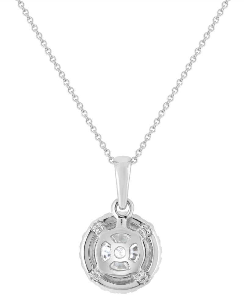 Badgley Mischka Certified Lab Grown Diamond Halo 18" Pendant Necklace (2 ct. t.w.) in 14k Gold