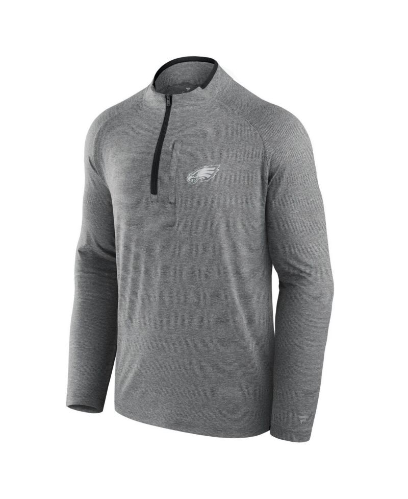 Men's and Women's Charcoal Philadelphia Eagles Front Office Performance Primary Quarter-Zip Jacket