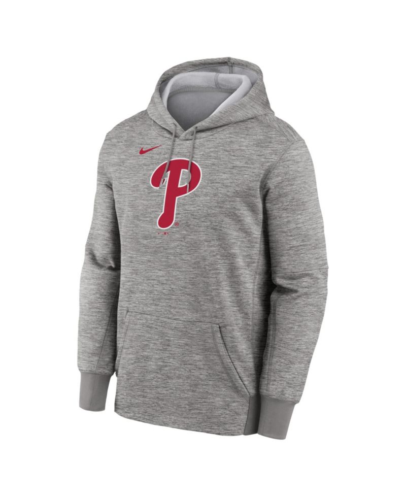 Men's Heather Gray Philadelphia Phillies Primary Logo Therma Hoodie