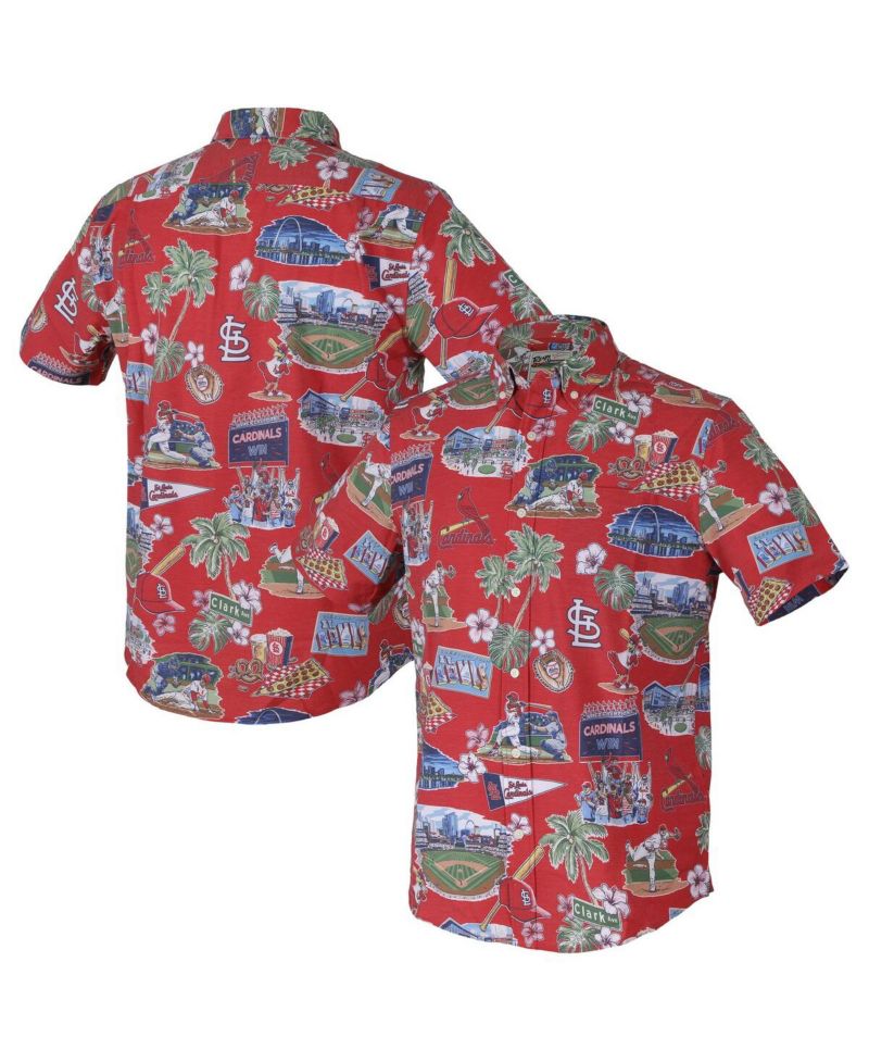 Men's Red St. Louis Cardinals Scenic Tri-Blend Performance Button-Up Top