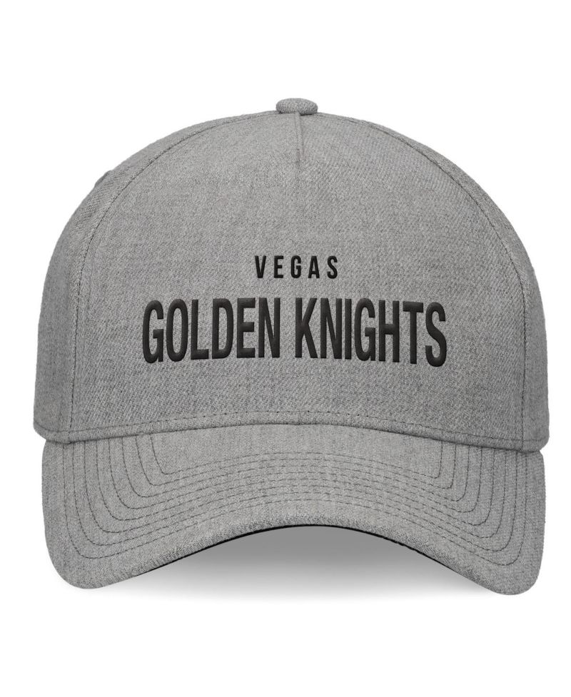 Men's Heather Gray Vegas Golden Knights Elements A-Frame Leather Strap Back Hat