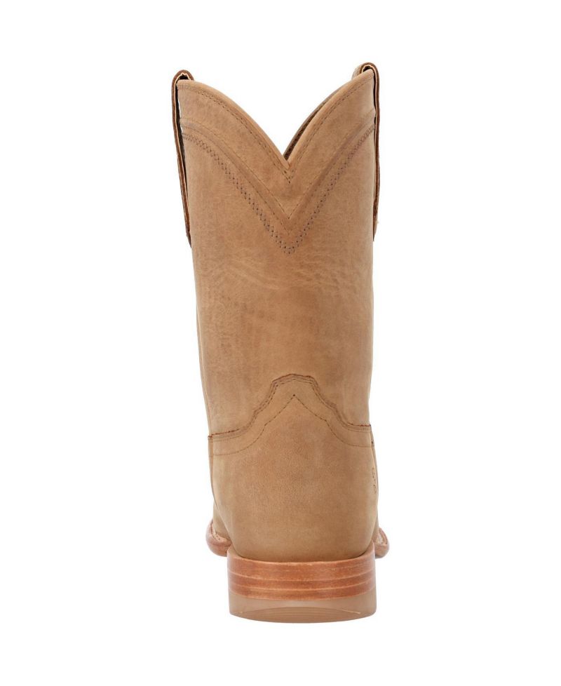 Men's Santa Fe Full-Grain Leather Mid Calf Round Toe Roper Boots