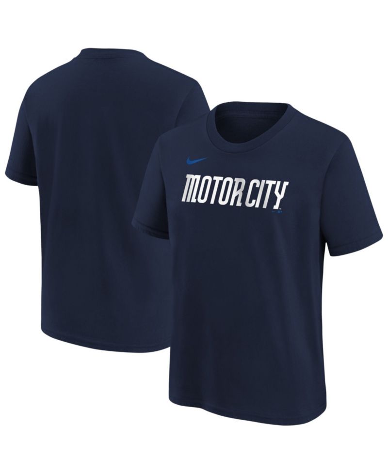 Big Boys and Girls Navy Detroit Tigers City Connect Wordmark T-Shirt