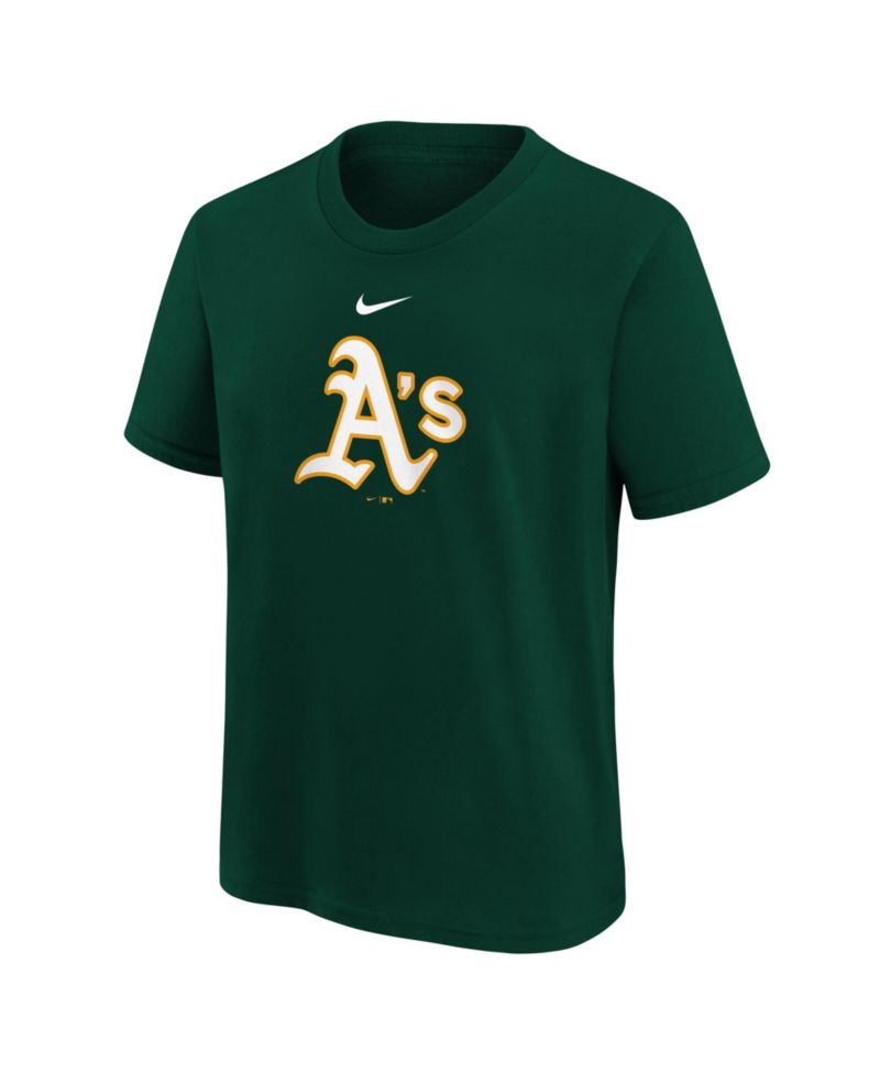 Big Boys and Girls Green Athletics Large Logo T-Shirt