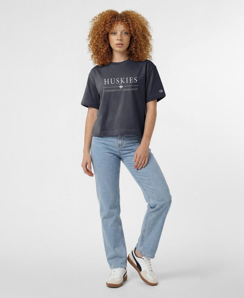 Women's UConn Huskies Cropped Wordmark T-Shirt