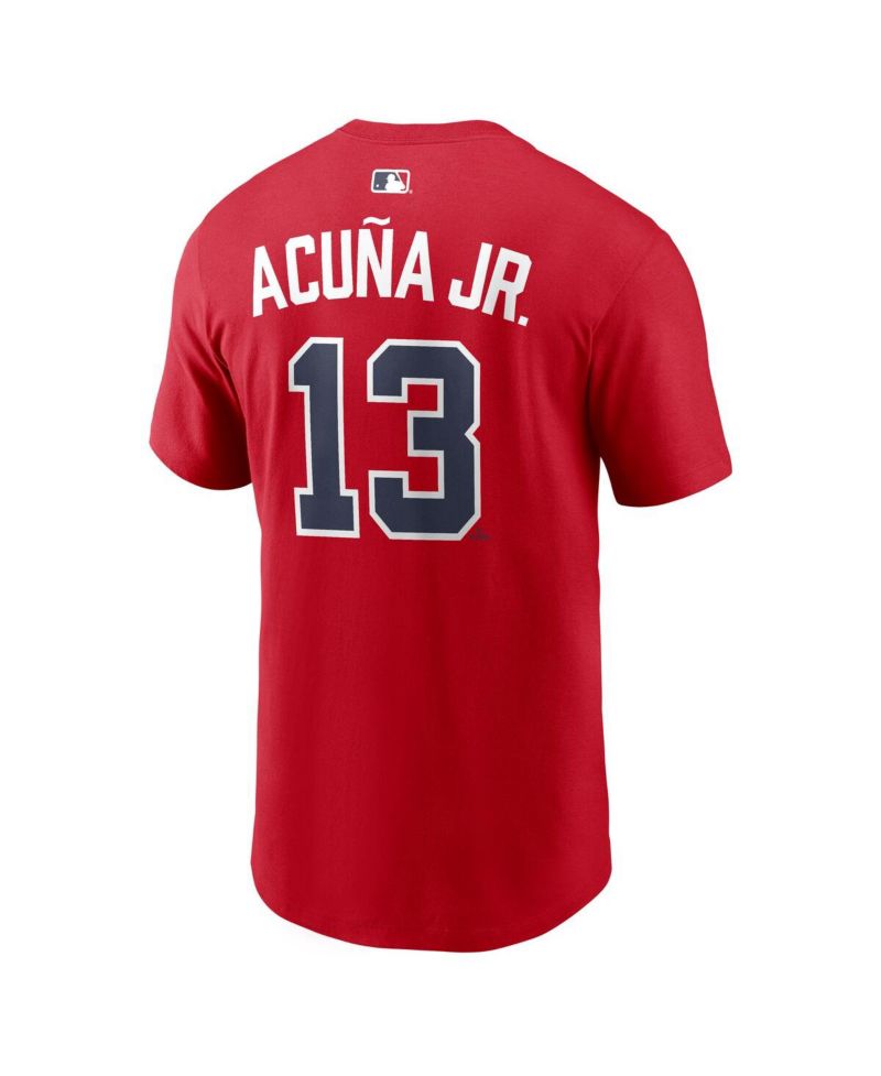 Men's Ronald Acu&ntilde;a Jr. Red Atlanta Braves Home Name & Number T-Shirt