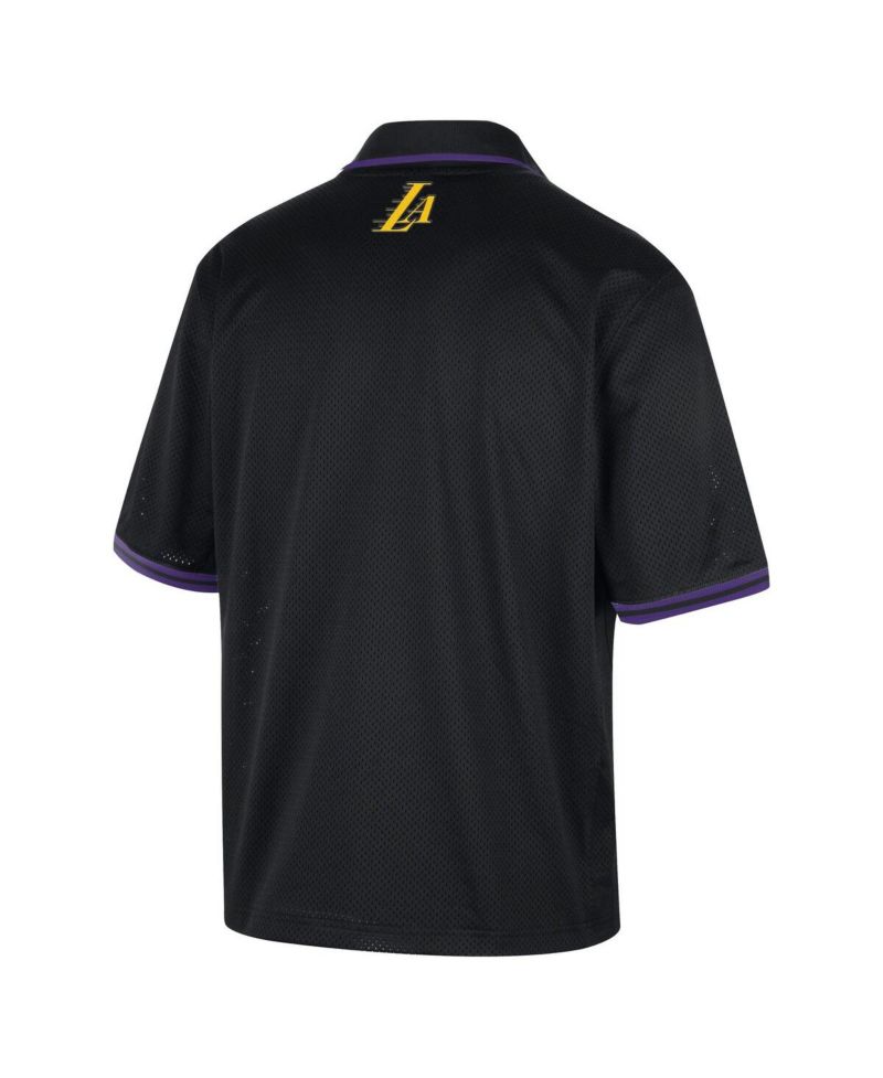 Men's Black Los Angeles Lakers 2025/26 City Edition Remix Courtside Air Half-Sleeve Polo Shirt
