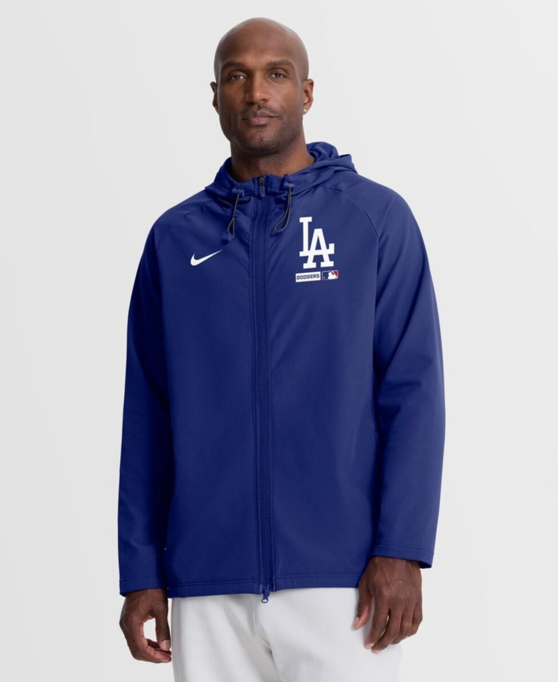 Men's Royal Los Angeles Dodgers Authentic Collection Raglan Therma-FIT Full-Zip Hooded Jacket