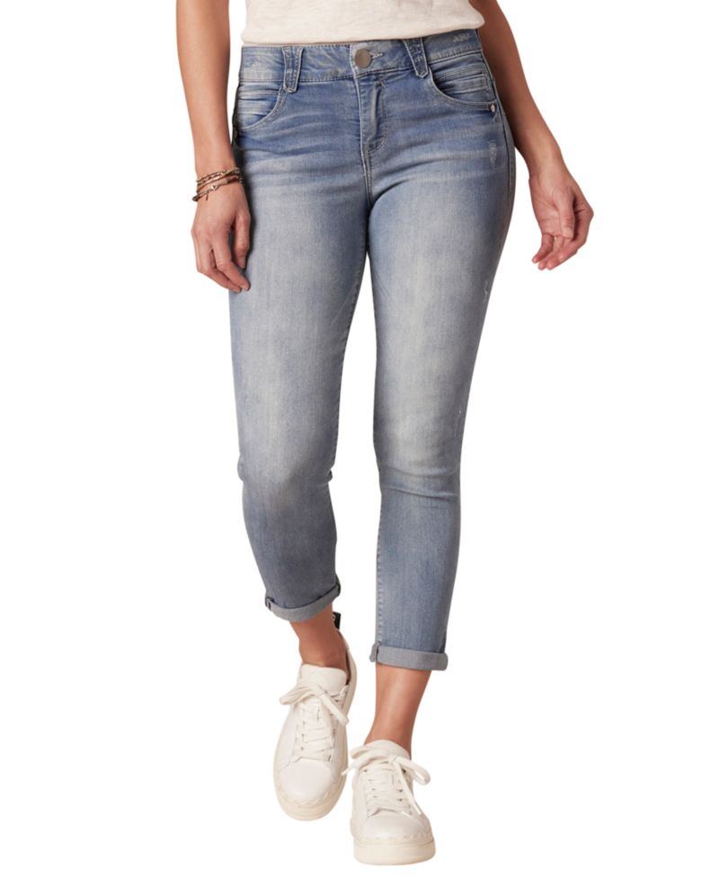 Petite Mid-Rise Cuffed Ankle Jeans