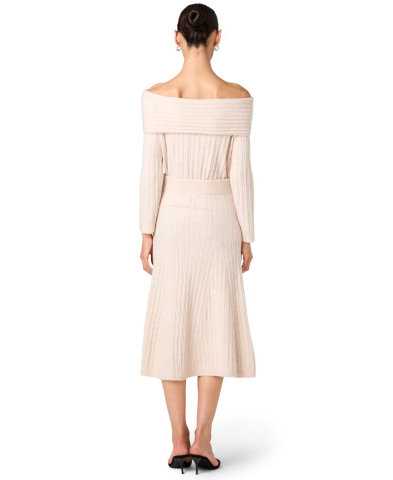 Women's Lucien High-Waisted Ribbed-Knit A-Line Midi Skirt