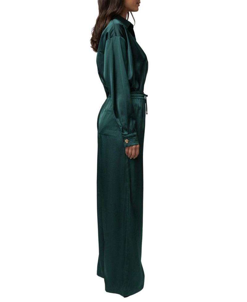 Women's Sunny Day Satin Wide-Leg Drawstring Pants