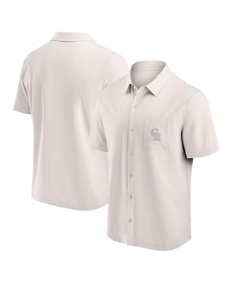 Men's Cream Colorado Rockies Front Office Button-Up Shirt