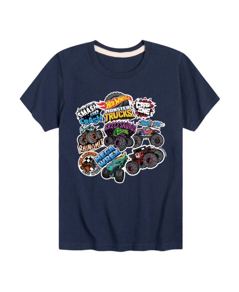 Big Boys Hot Wheels Stickers Graphic T-Shirt
