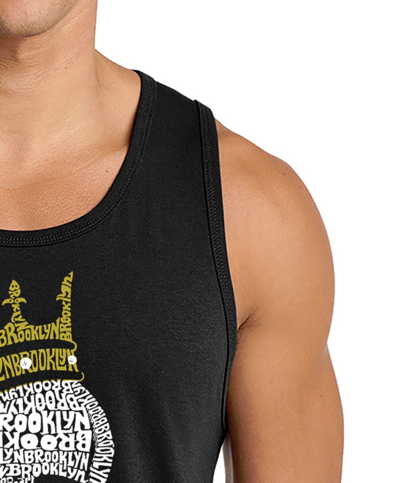 Men's Crowned Skull Word Art Graphic Tank Top