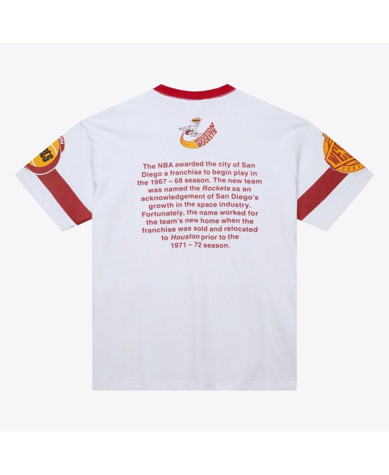 Men's White Houston Rockets Hardwood Classics Team Origins Vintage Logo T-Shirt