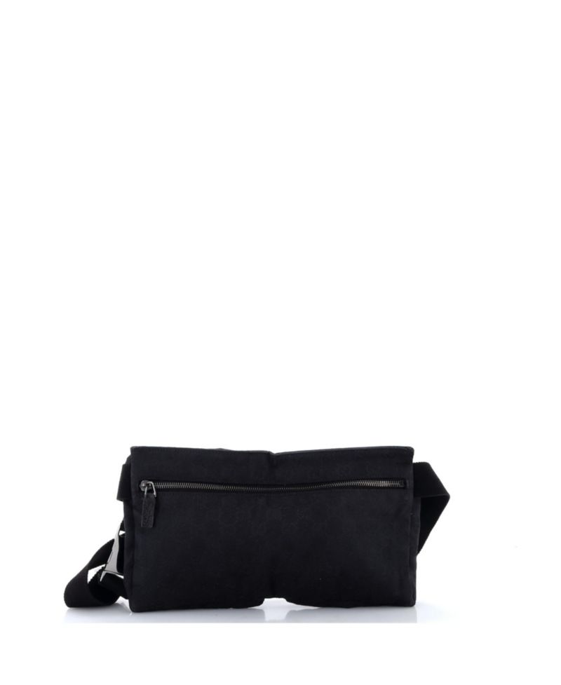 Small Vintage Double Belt Bag GG Canvas with Leather