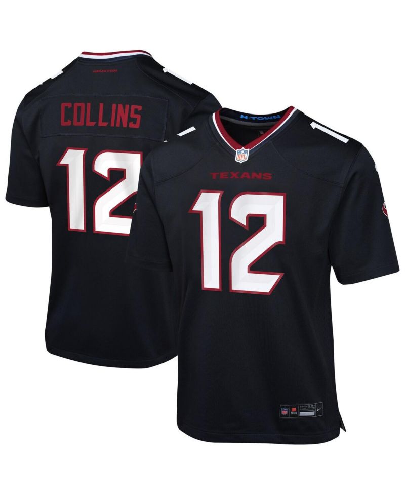Big Boys and Girls Nico Collins Navy Houston Texans Team Game Jersey