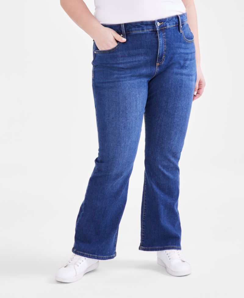 Petite Mid-Rise Curvy Bootcut Jeans, Petite & Petite Short