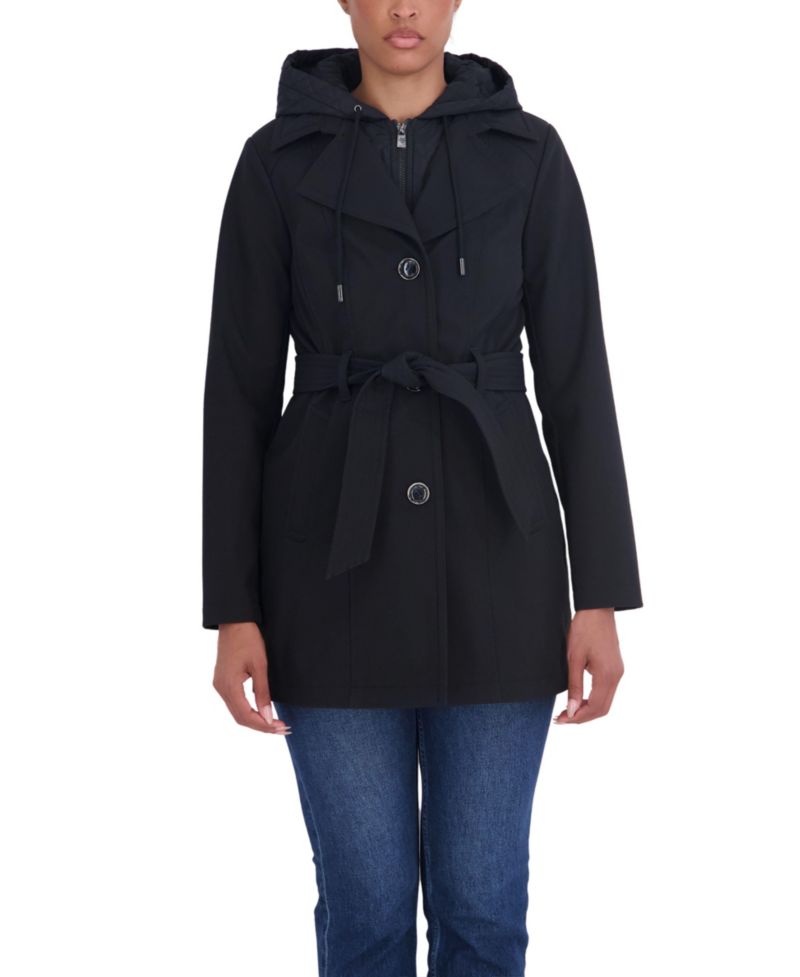 Women's Hooded Softshell Trench Coat