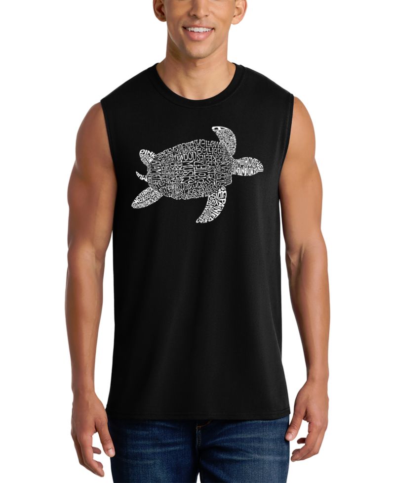 Men's Sea Turtle Word Art Graphic Tank Top