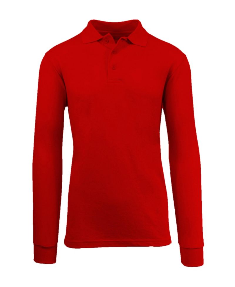 Men's Long Sleeve Pique Polo Shirt