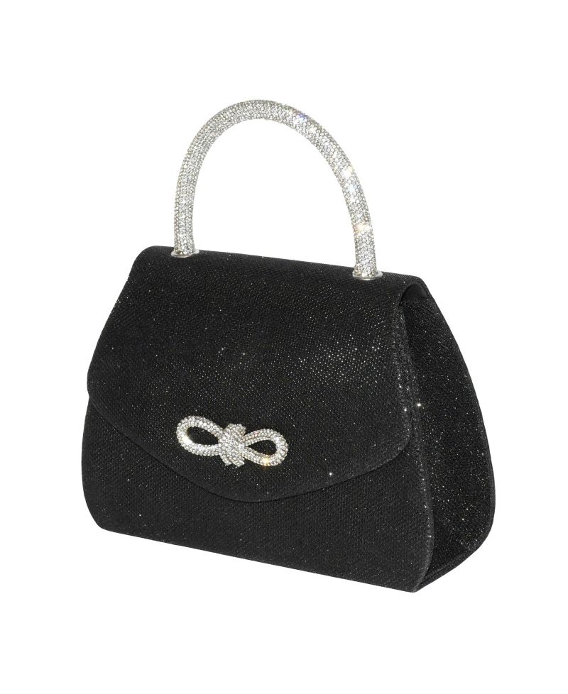 Ladies' Evening Bag with Glitter Handle and Bow