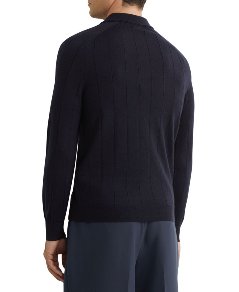 Men's Greyson Merino Wool Wide-Rib Polo Shirt
