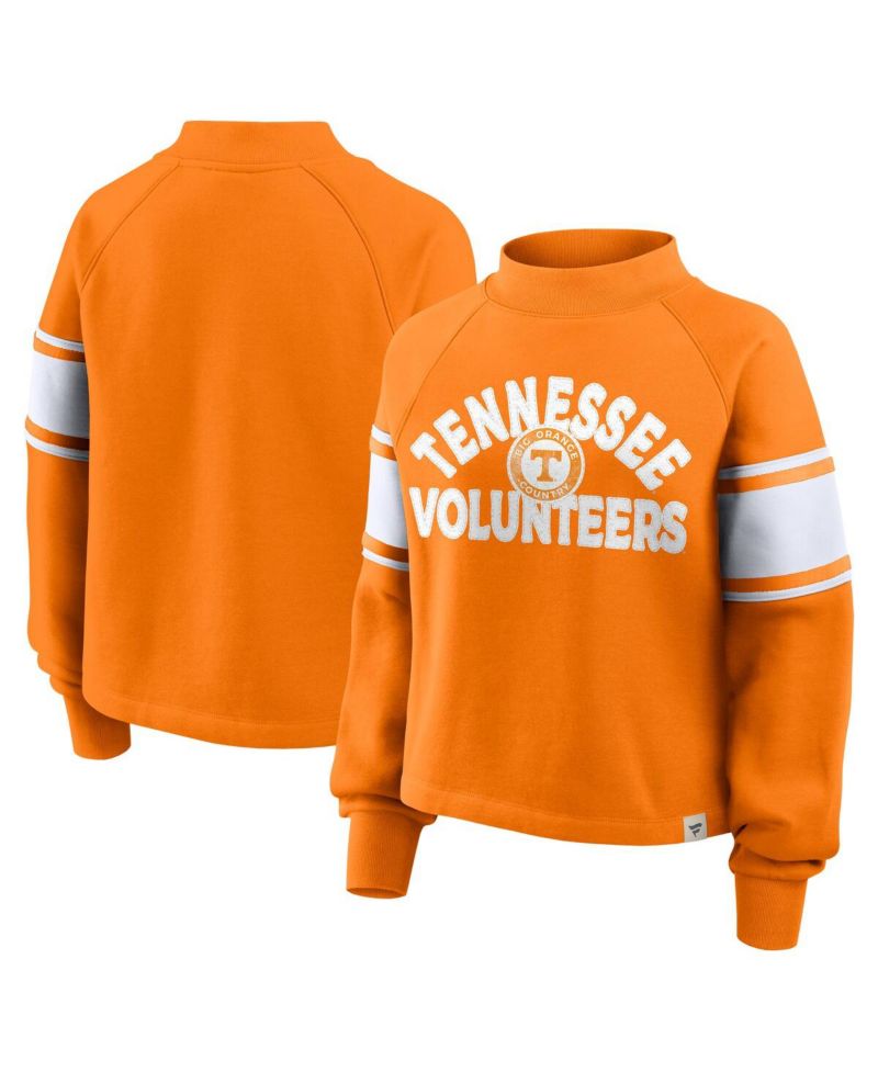 Women's Tennessee Orange Tennessee Volunteers Oversized Hometown Premium Punt Coverage Raglan Pullover Sweatshirt