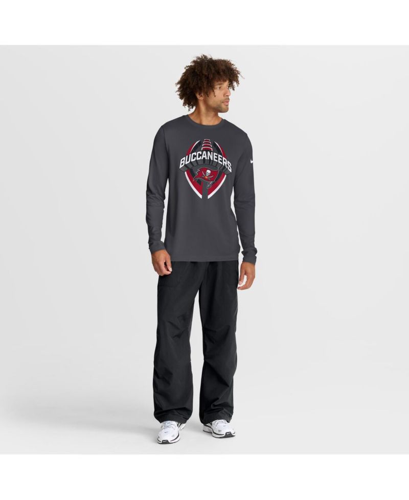 Men's Anthracite Tampa Bay Buccaneers Primetime Legend Icon Performance Long Sleeve T-Shirt