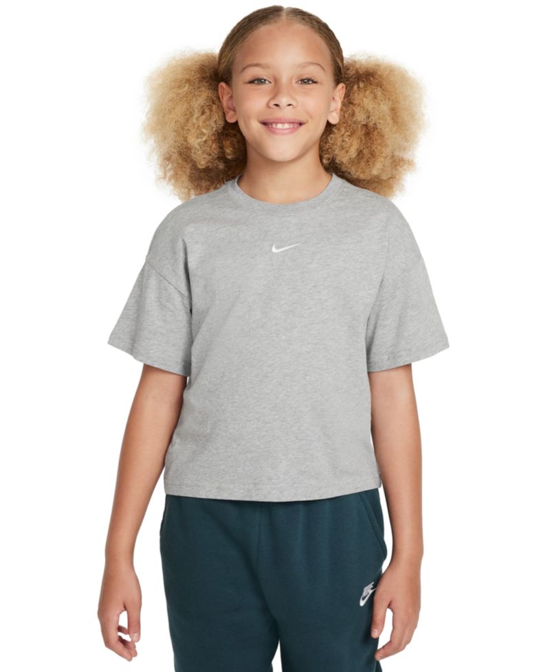 Футболка с логотипом Big Girls Sportswear Essential из хлопка с логотипом Swoosh