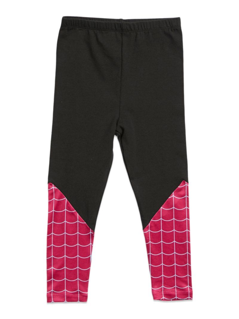 Little Girls Marvel Cosplay T-Shirt Dress and Leggings Outfit Set
