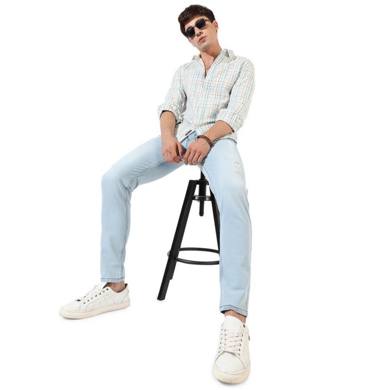Men's Multicolour Checkered Regular Fit Casual Shirt