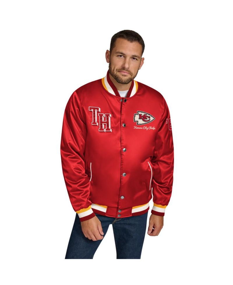 Men's Red Kansas City Chiefs Dante Full-Snap Satin Jacket