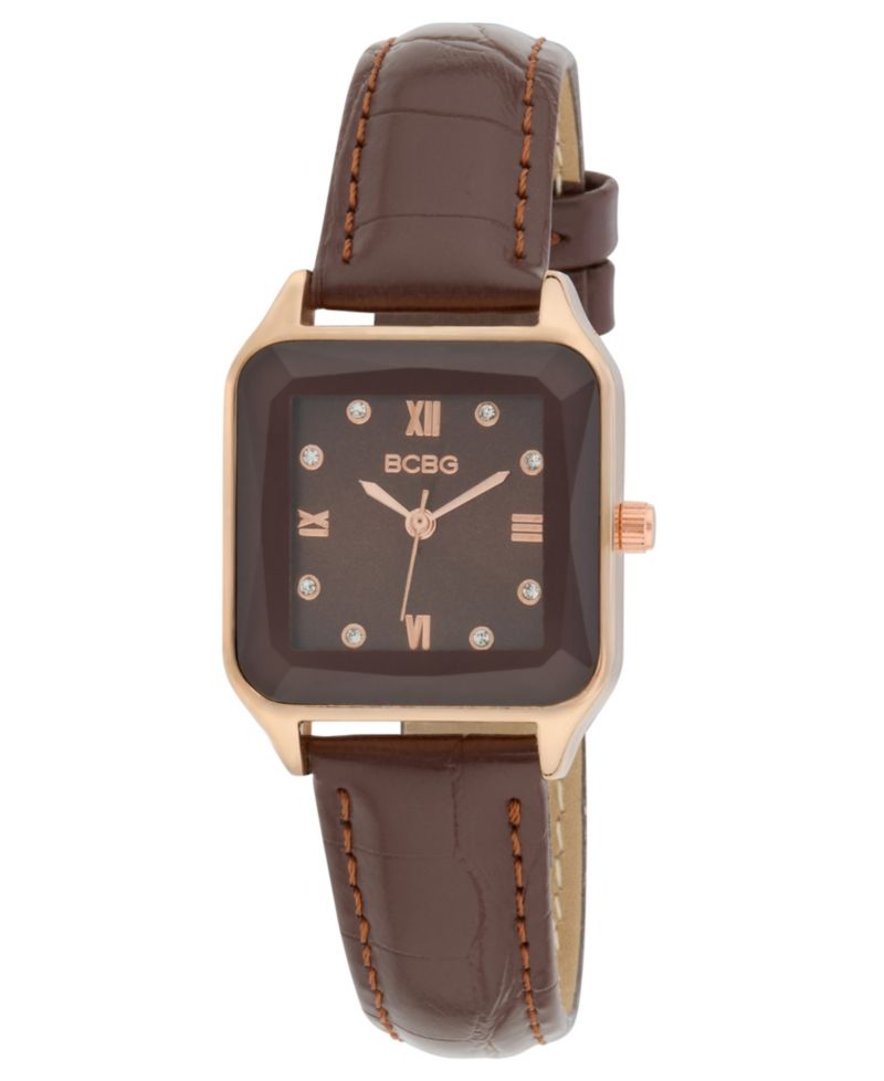 Women's Quartz Square Brown Stainless Steel Watch 27mm